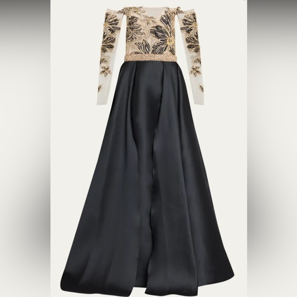 Pamella Roland - Embroidered Off-Shoulder Gown